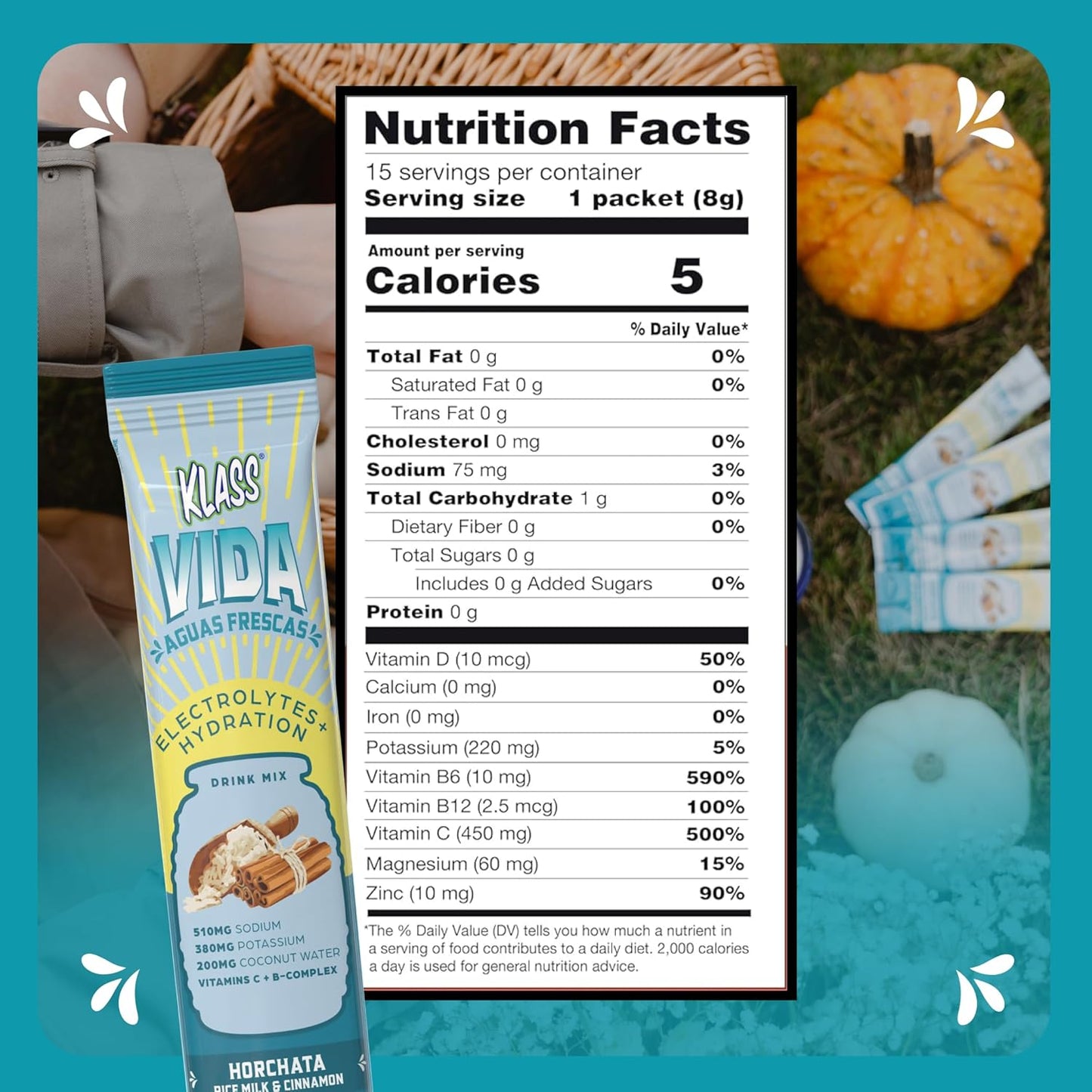 AMOURA VIDA Hydration Electrolyte Packets – Horchata Agua Fresca | Coconut Water & Mineral Hydration