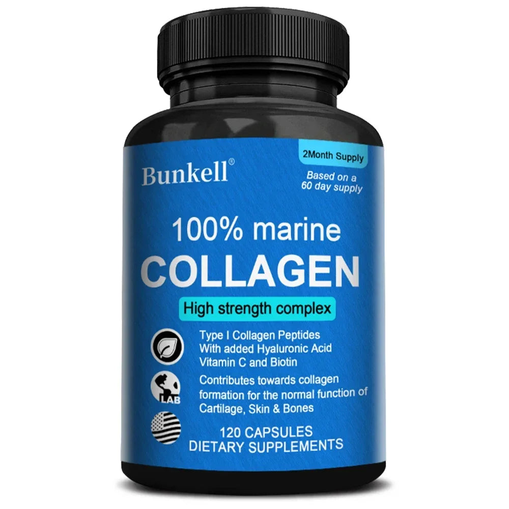 AMOURA Marine Collagen Beauty Capsules | Biotin + Hyaluronic Acid + Hair, Skin & Nail Support