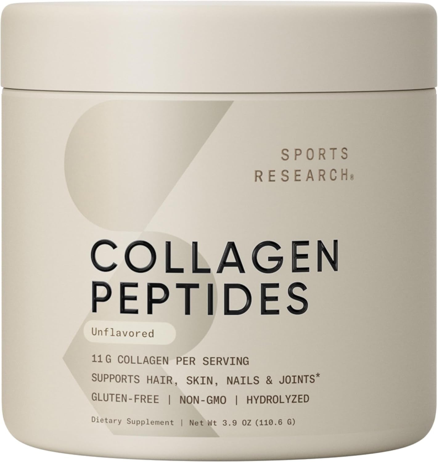 Sports Research Collagen Peptides Powder | Unflavored Daily Beauty & Wellness Support