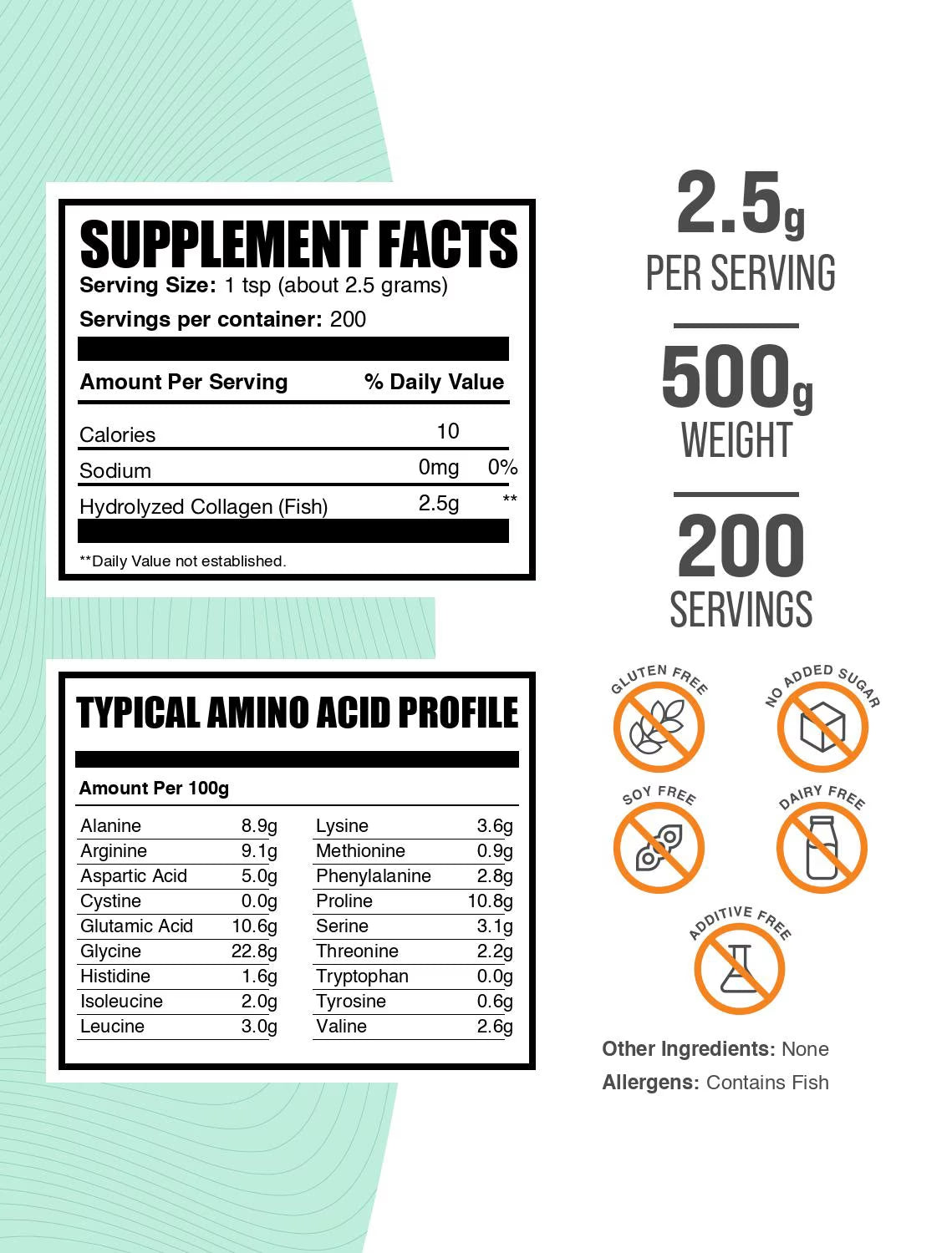AMOURA Marine Collagen Peptides | Pure Hydrolyzed Fish Collagen Powder