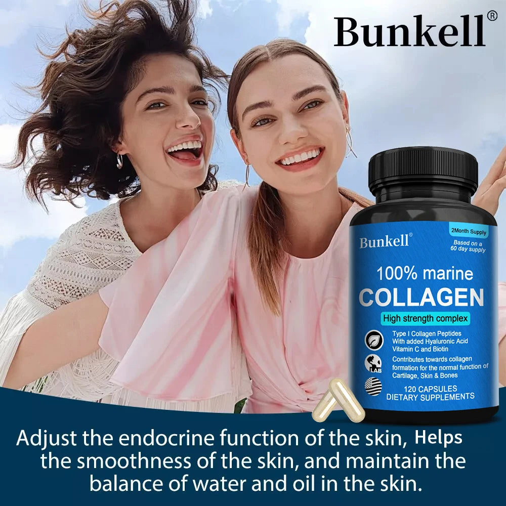 AMOURA Marine Collagen Beauty Capsules | Biotin + Hyaluronic Acid + Hair, Skin & Nail Support