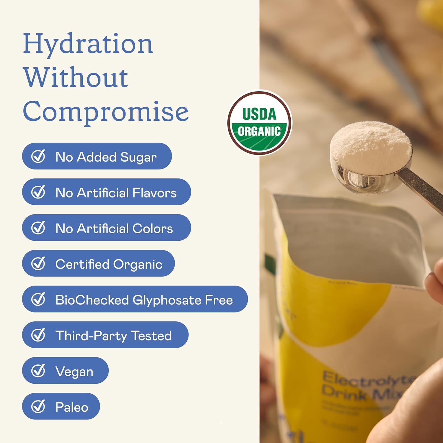 AMOURA Organic Hydration Electrolyte Drink Mix – Lemonade | Clean Daily Hydration Support