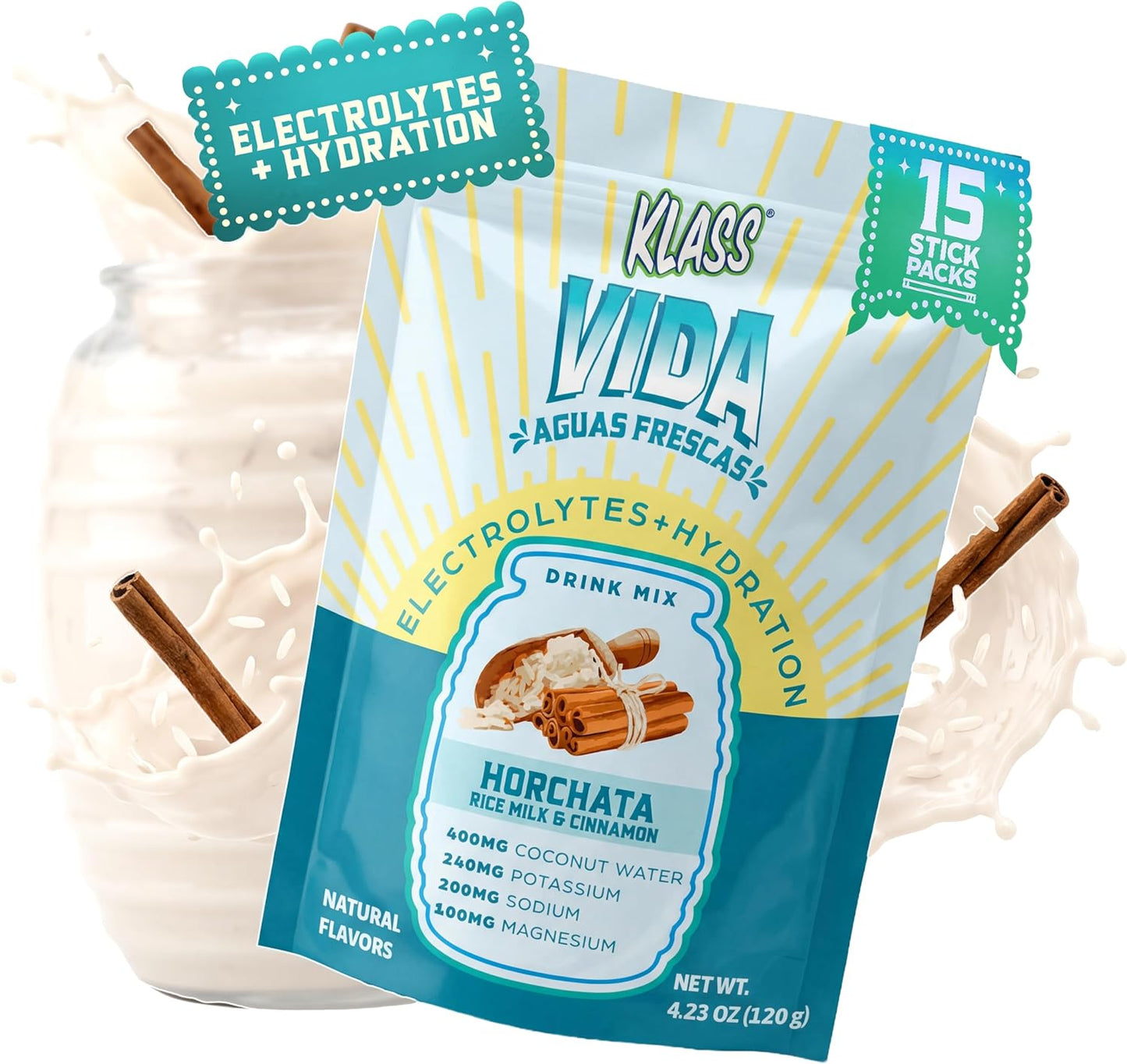 AMOURA VIDA Hydration Electrolyte Packets – Horchata Agua Fresca | Coconut Water & Mineral Hydration