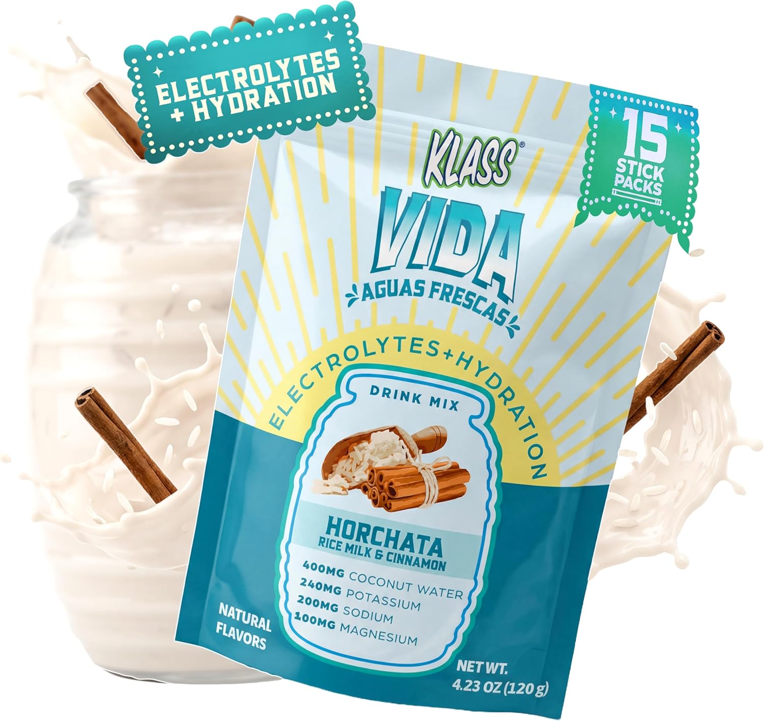 AMOURA VIDA Hydration Electrolyte Packets – Horchata Agua Fresca | Coconut Water & Mineral Hydration