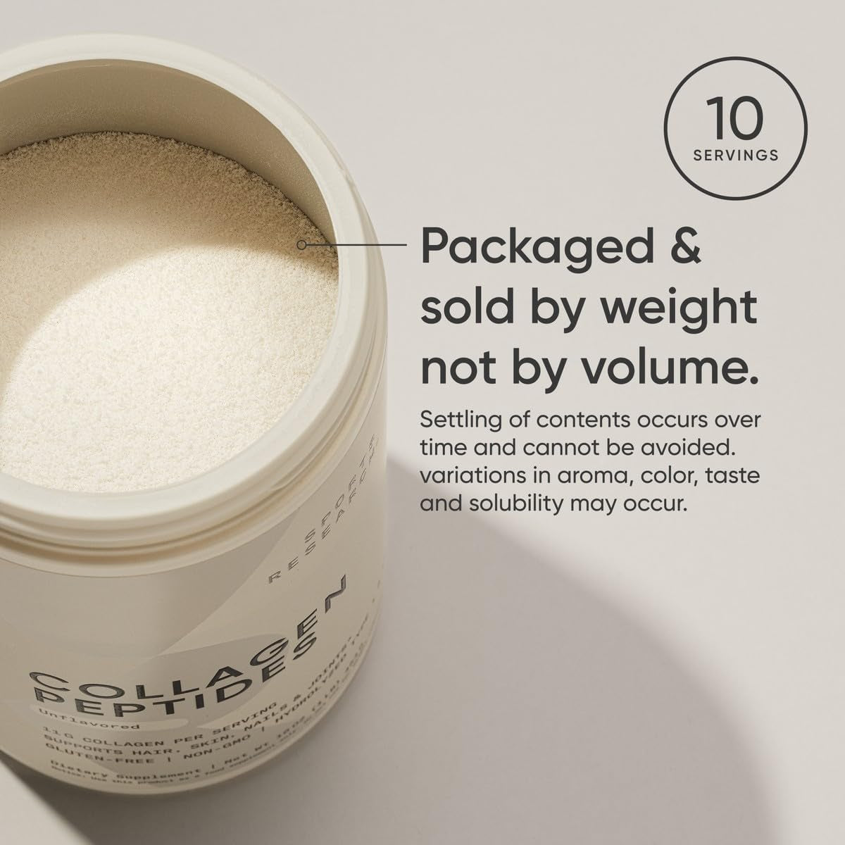Sports Research Collagen Peptides Powder | Unflavored Daily Beauty & Wellness Support