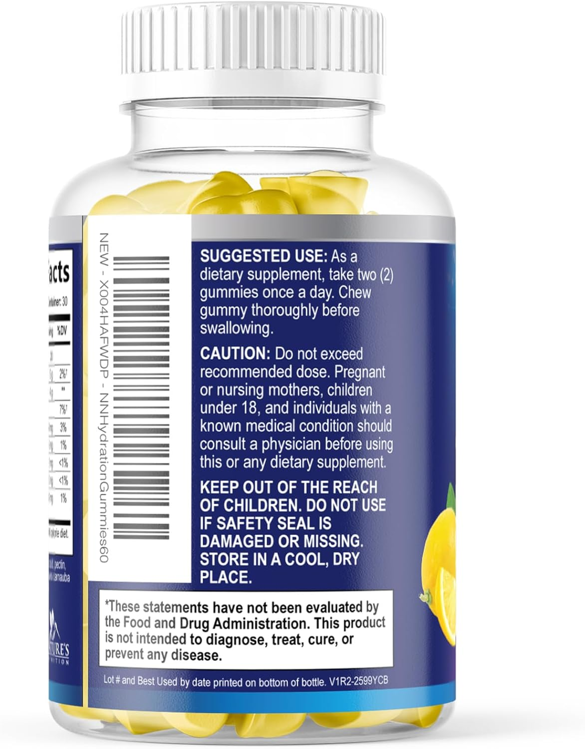 AMOURA Hydration Electrolyte Gummies – Lemon Flavor | Daily Electrolyte Replenishment