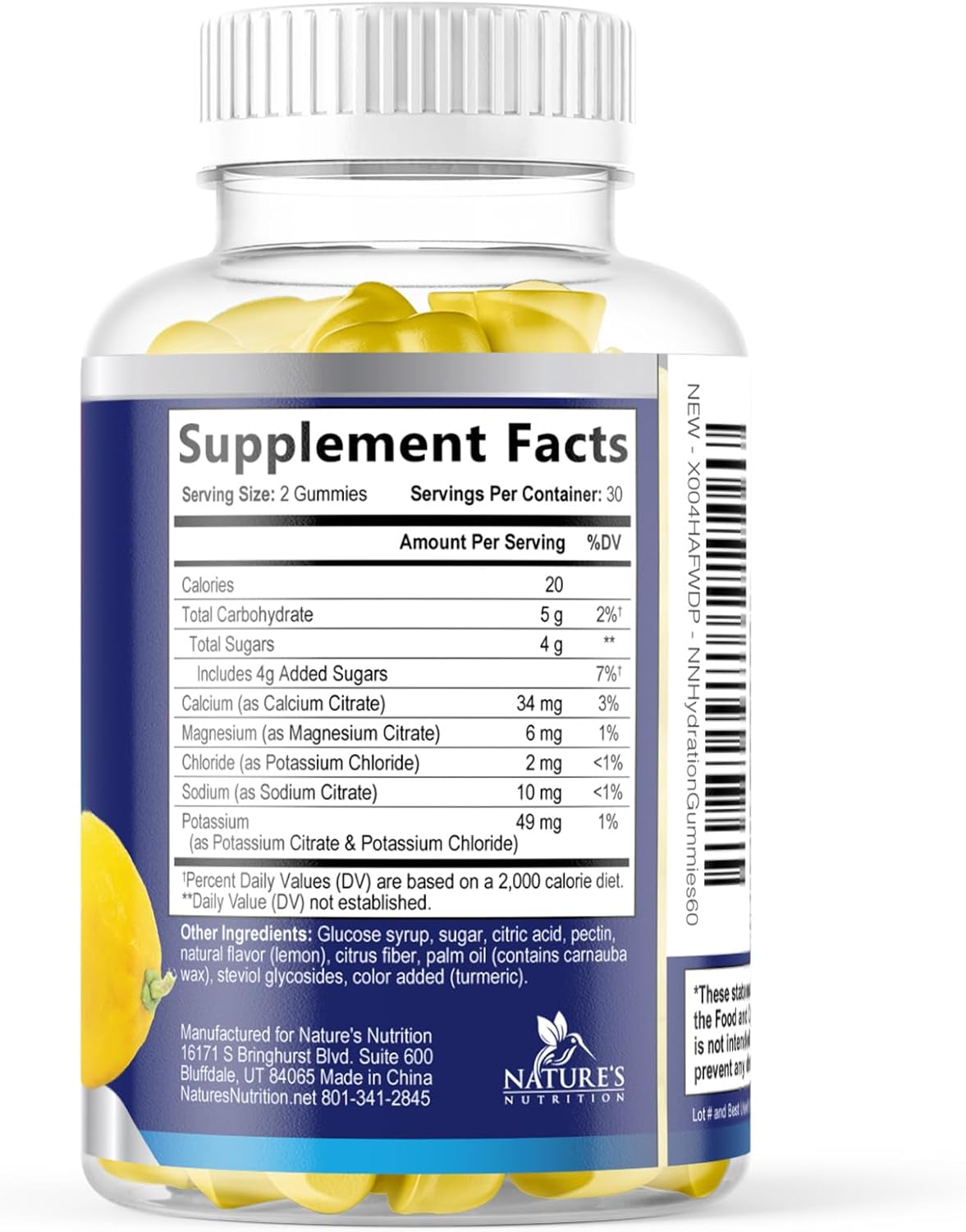 AMOURA Hydration Electrolyte Gummies – Lemon Flavor | Daily Electrolyte Replenishment