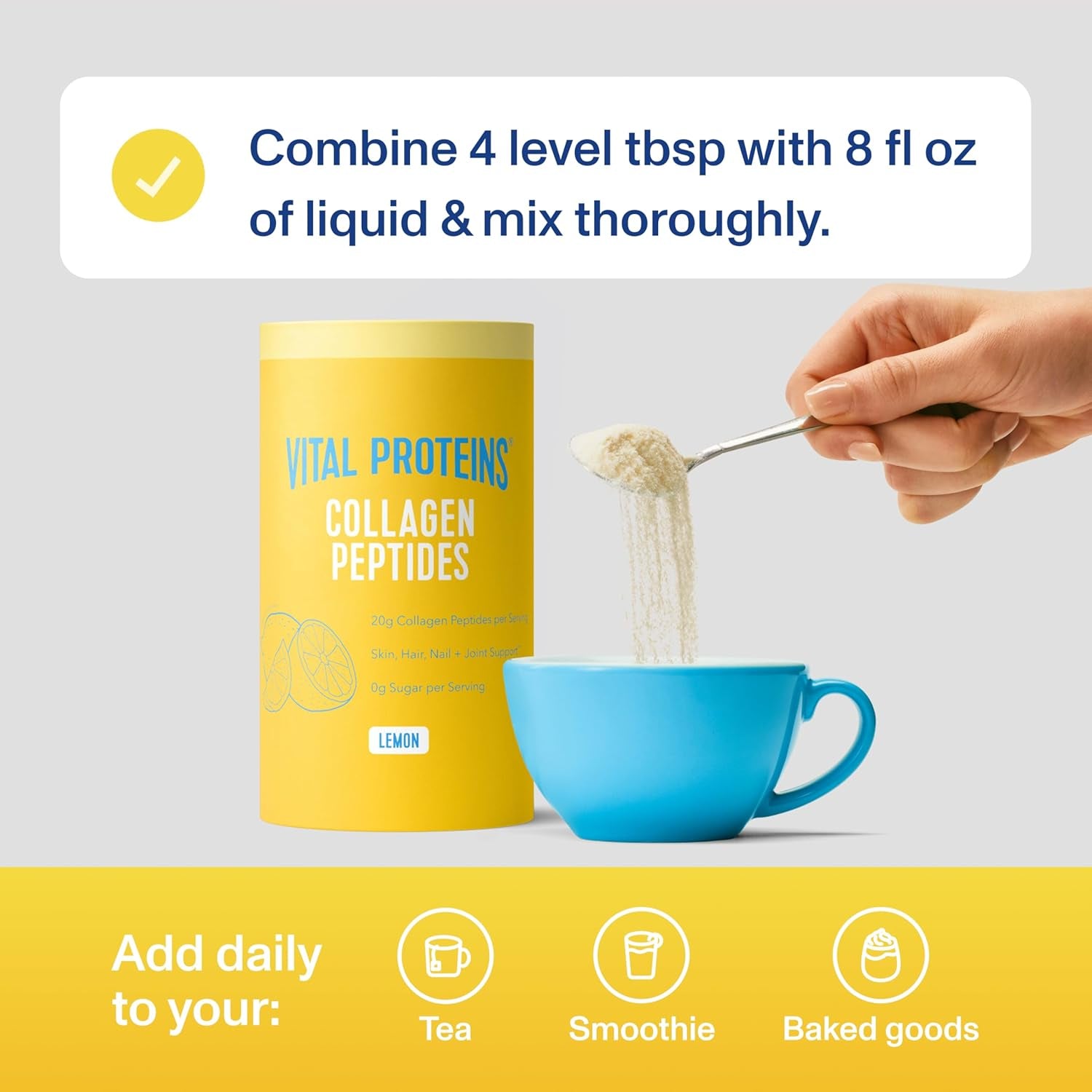 AMOURA Vital Proteins Lemon Collagen Peptides Powder | Beauty & Wellness Support