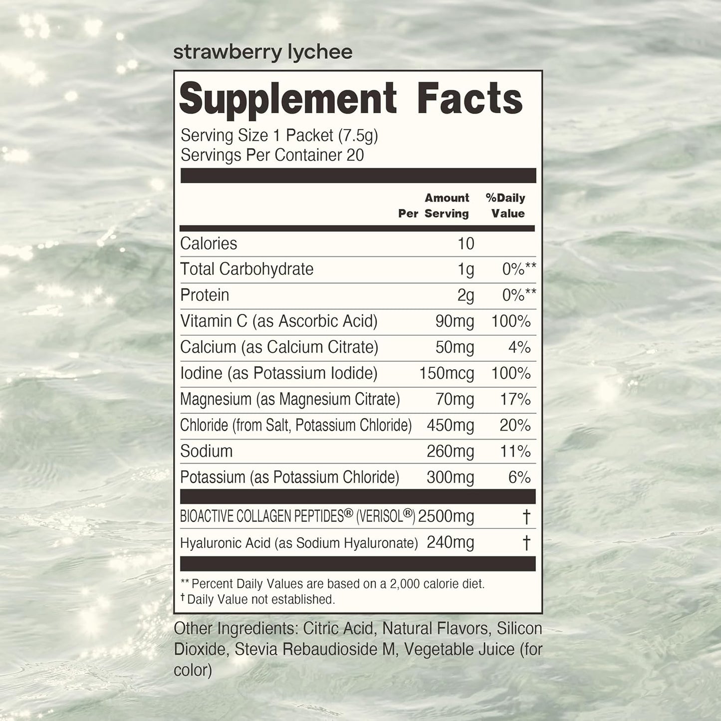 AMOURA Advanced Skin Hydration Mix – Electrolytes, Hyaluronic Acid & Collagen Peptides | Strawberry Lychee