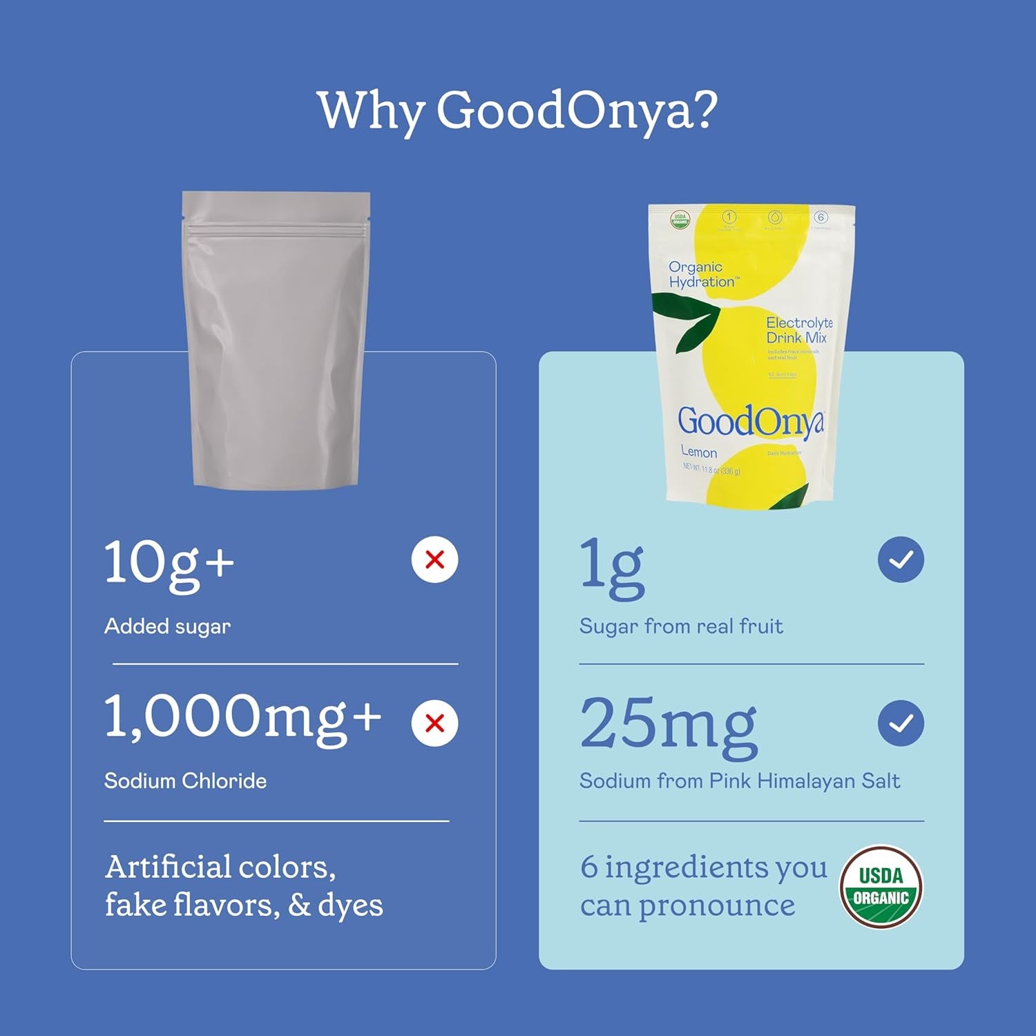 AMOURA Organic Hydration Electrolyte Drink Mix – Lemonade | Clean Daily Hydration Support