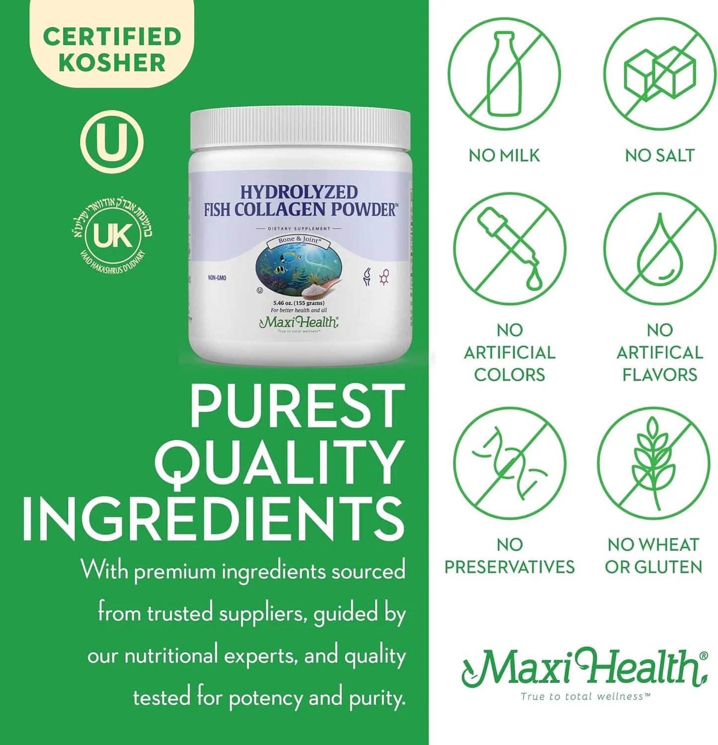 AMOURA Pure Marine Collagen Powder | Hydrolyzed Fish Collagen Peptides